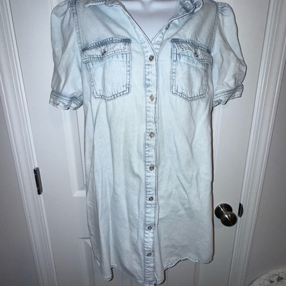 WOMEN’S DKNY DENIM BUTTON FRONT DRESS SIZE SMALL